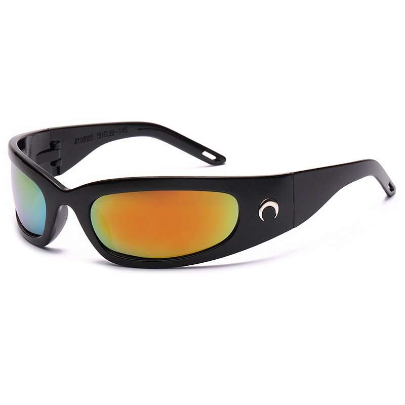 Blood moon Millennium Wind Moon Crescent Sunglasses eye glasses (Black /red)