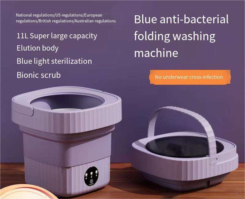 Portable folding mini washing machine