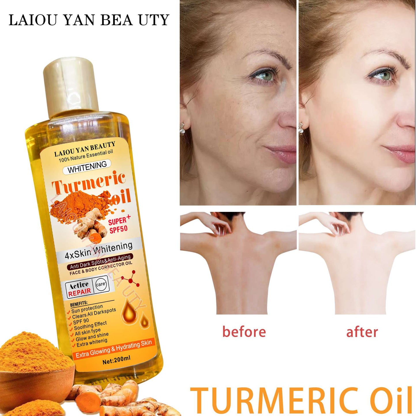 Moroccan Turmeric Essential whitening Oil 200ml