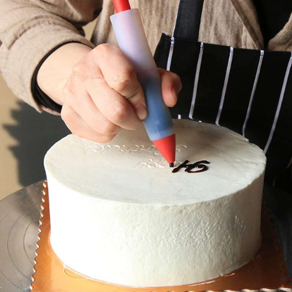 4 Head silicone piping pen chocolate sauce cream gun DIY cake decoration writing pen cookie baking tools