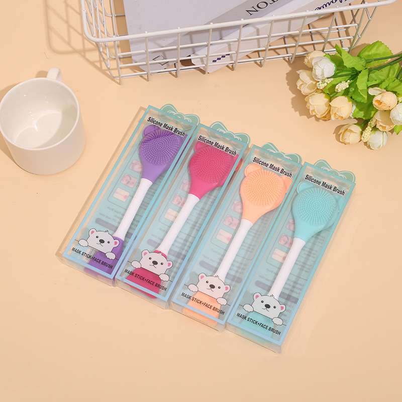 Silicone 2 in 1 Tool for clay mask Applications and scrub face Brush cleanser