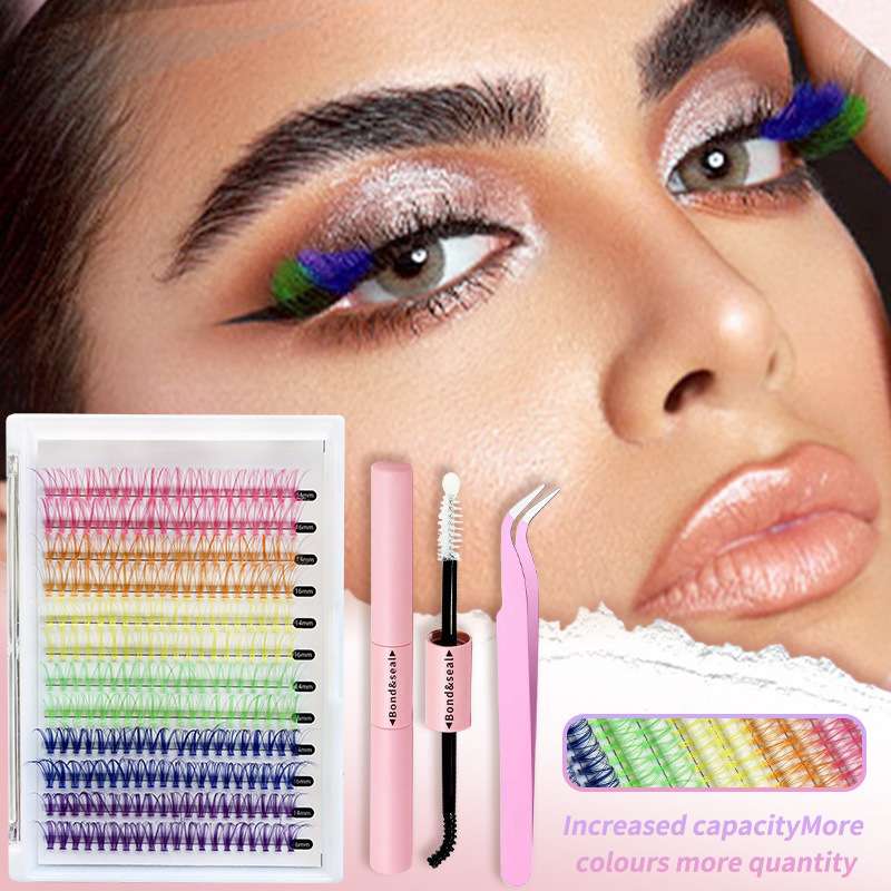 240Pcs Colored Lashes Large volume set with single eyelashes