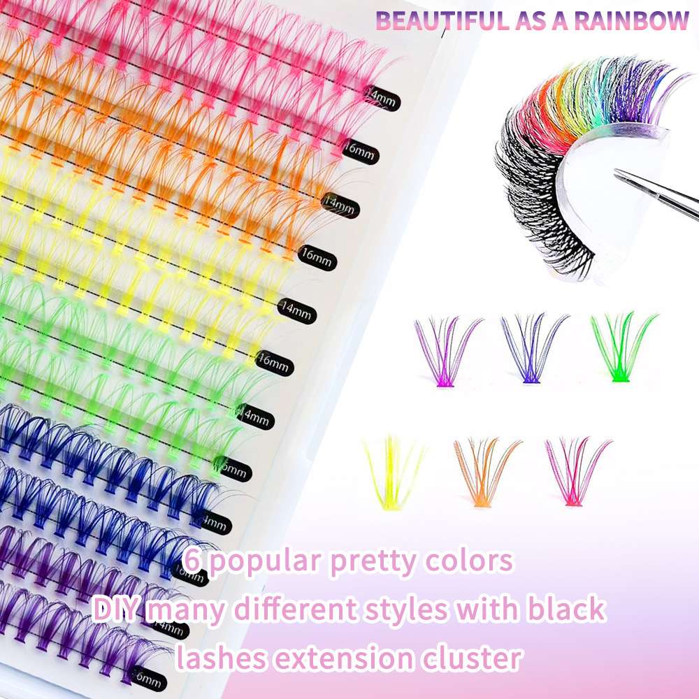 240Pcs Colored Lashes Large volume set with single eyelashes