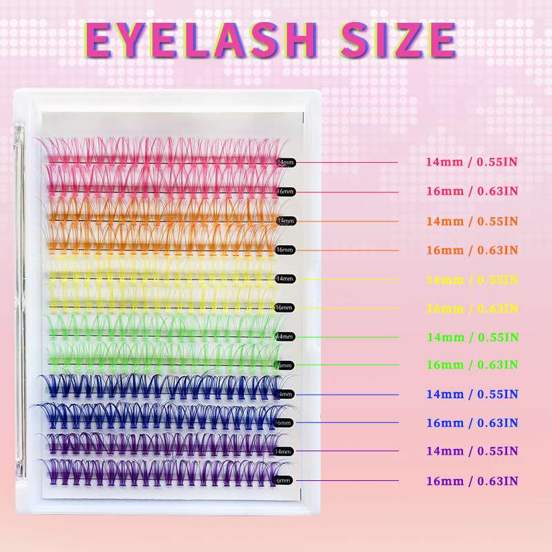 240Pcs Colored Lashes Large volume set with single eyelashes