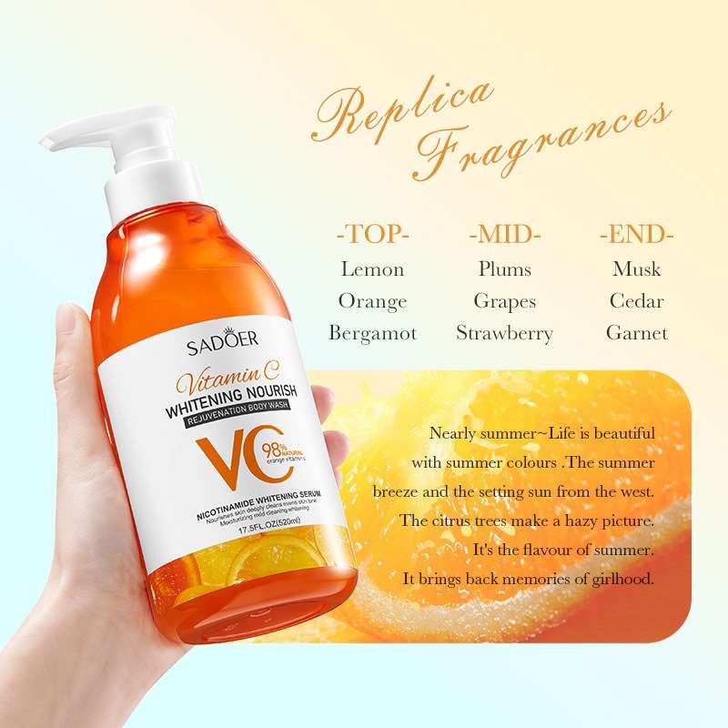 SADOER Vitamin C Whitening Nourishing Skin Rejuvenating Sun damage Reversal Shower gel