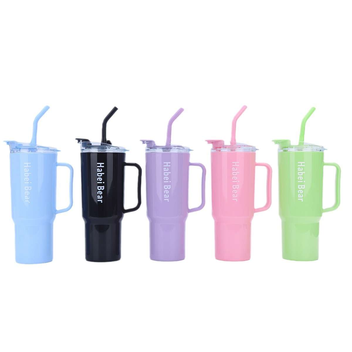 3 in 1 Three-piece Cup with Straw Handle Car Cup Outdoor Portable souvenir set (no color selection)