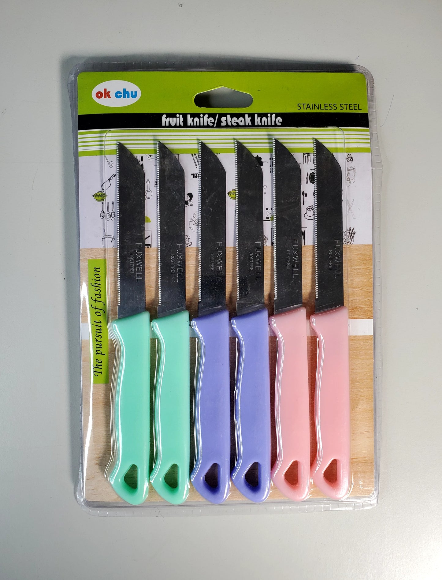 6 set fruit steak knife