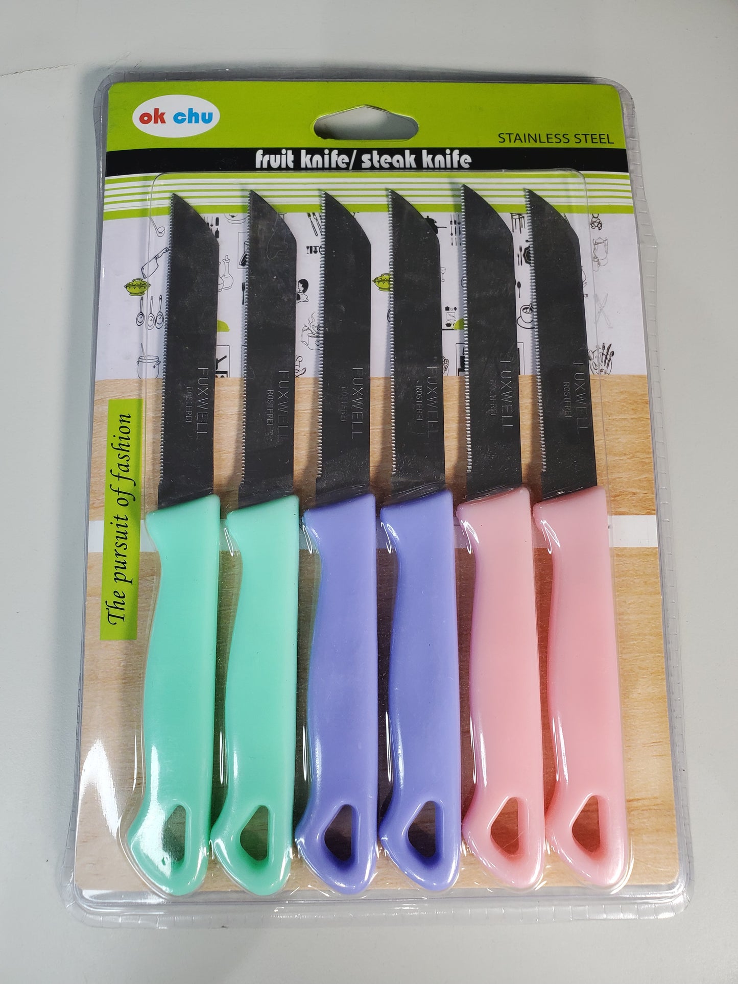 6 set fruit steak knife