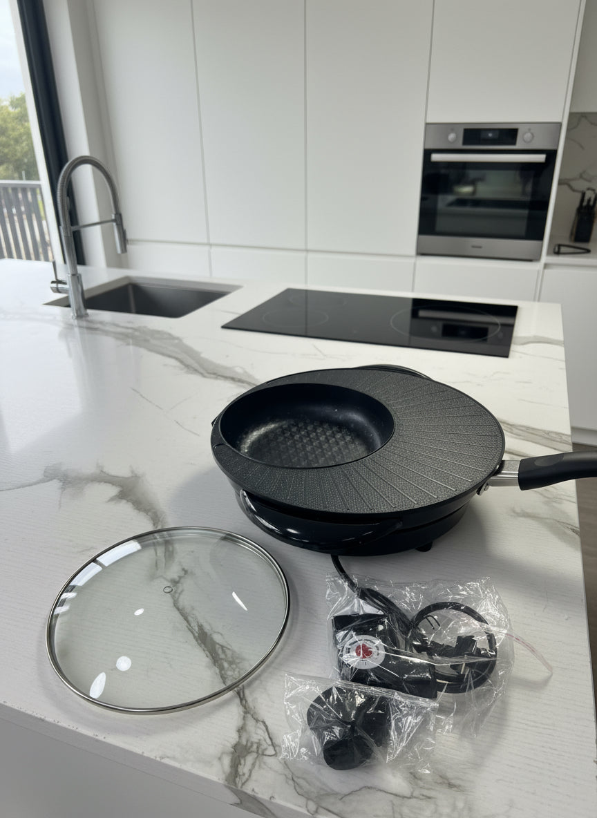 Large Mandarin Duck Hot Pot  and Grill 34cm