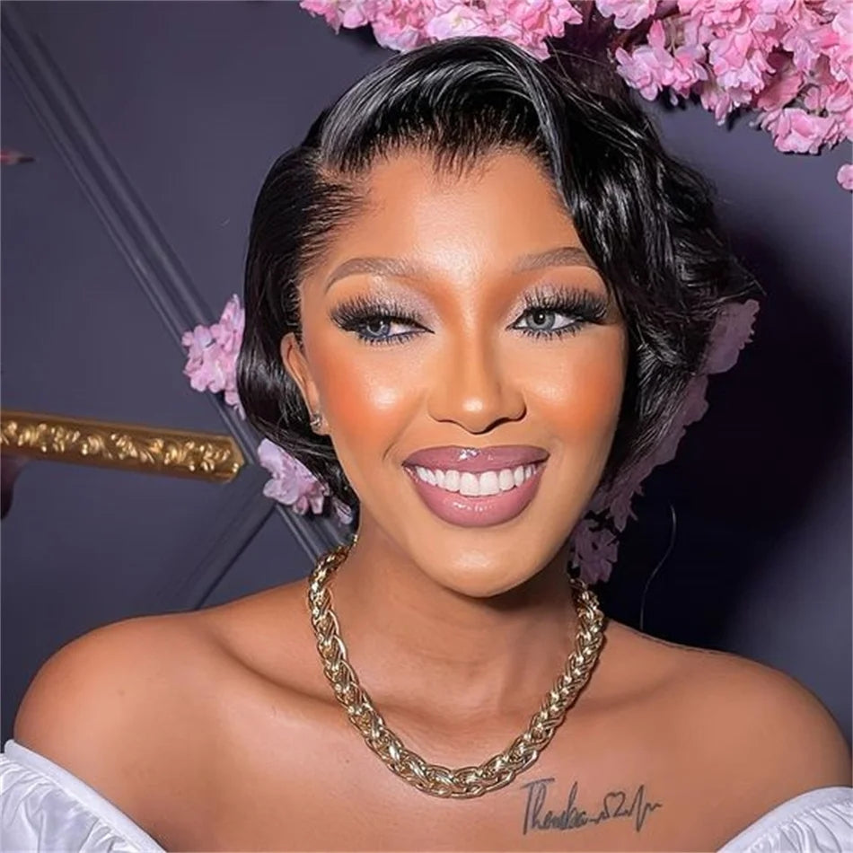 Tiwa wig with Brazilian hair texture Natural color full frontal hair blend