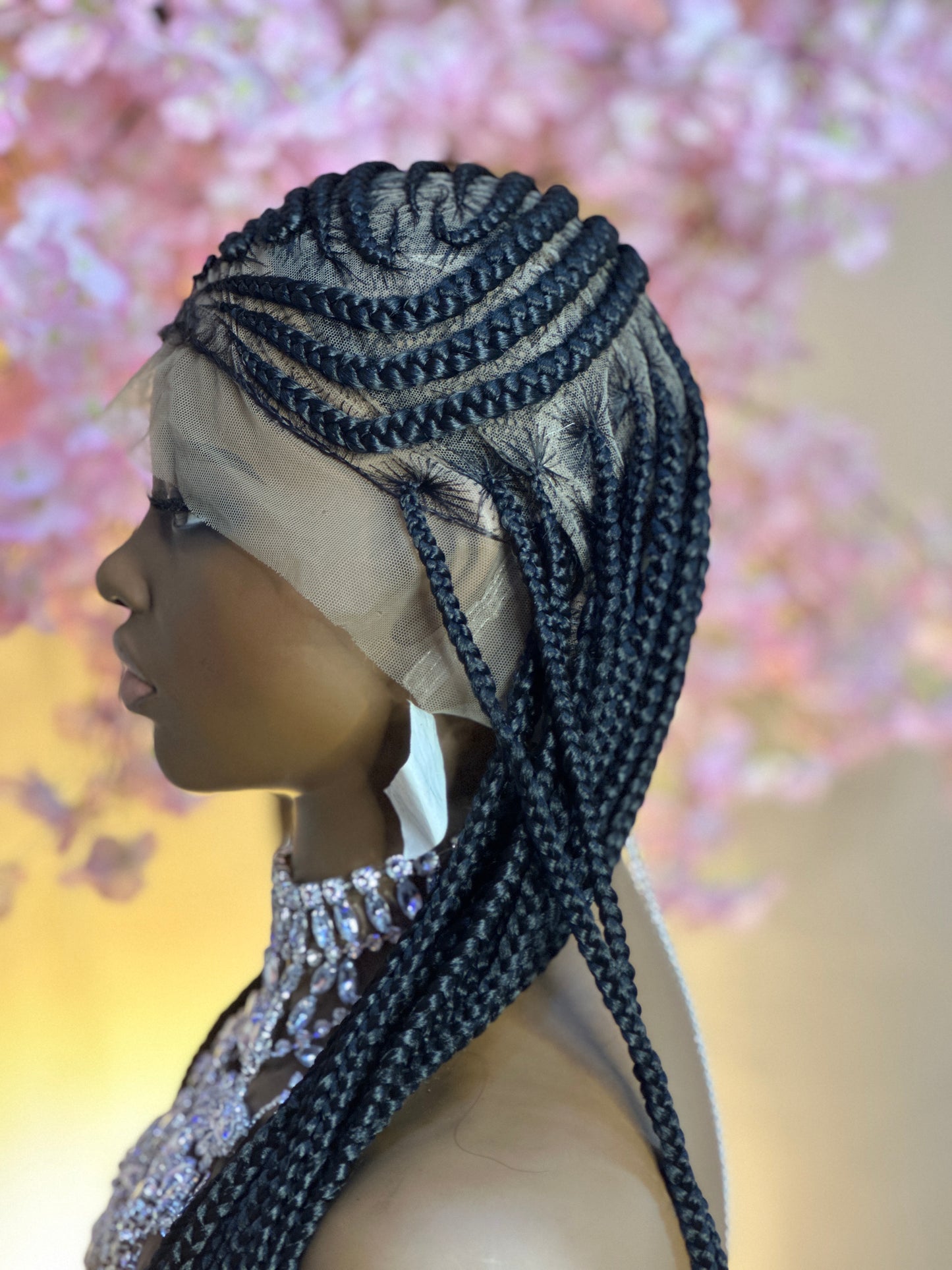 0028 full Lace Braided Wig Glueless wig