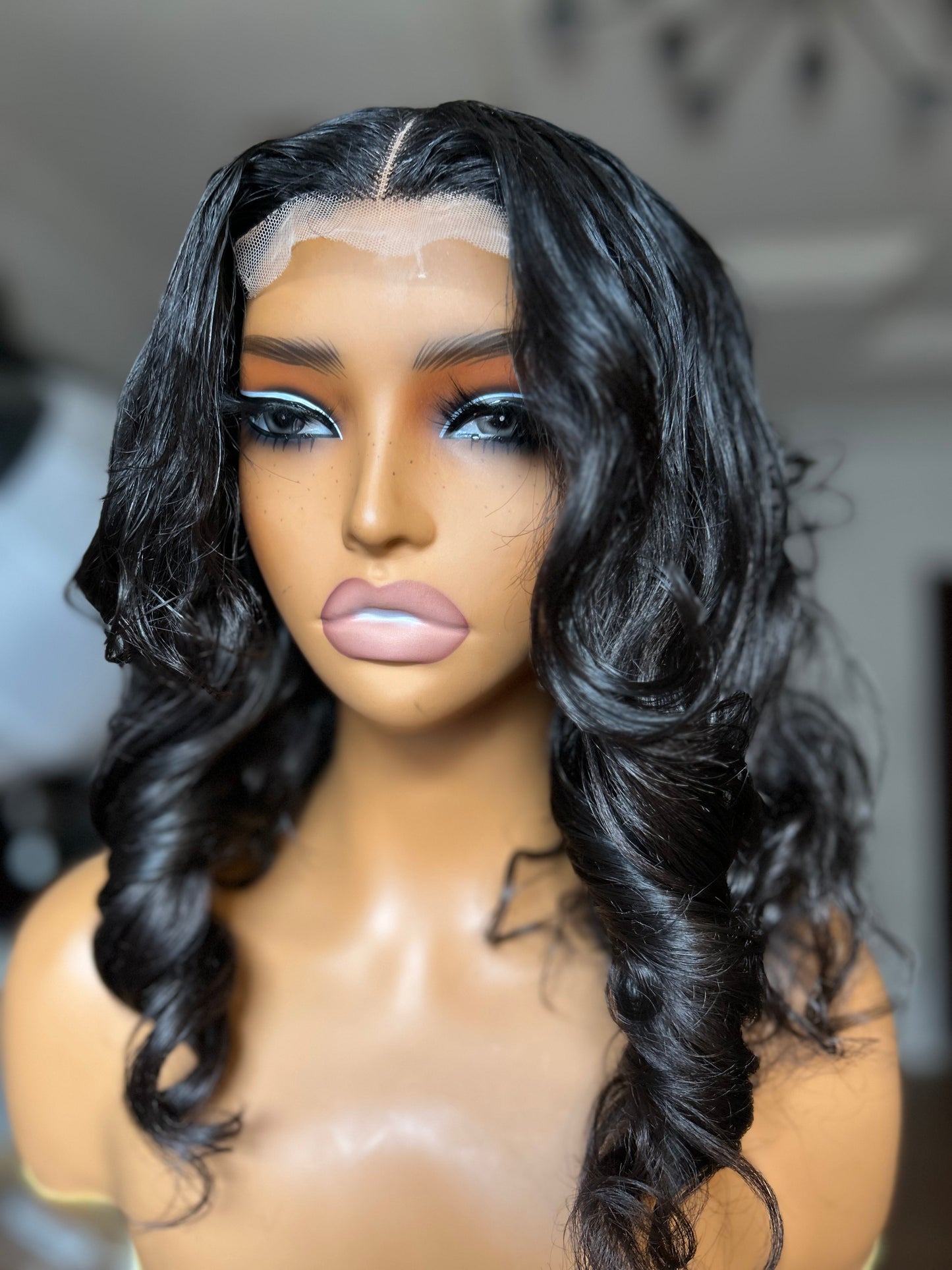 Wig Fibi closure Hair blend layered wig (very soft)
