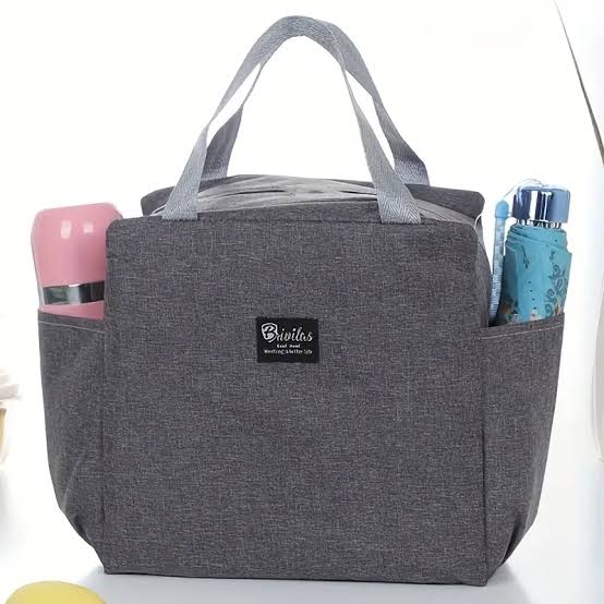 Grey insulated Lunch bag