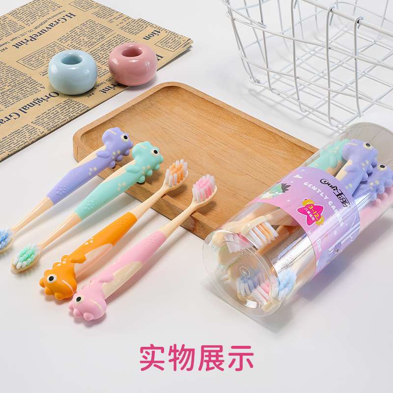 Dinosaur 8 pcs set Tooth Brush in a pack for Home Use Suitable for 3-12 Years Old Kids