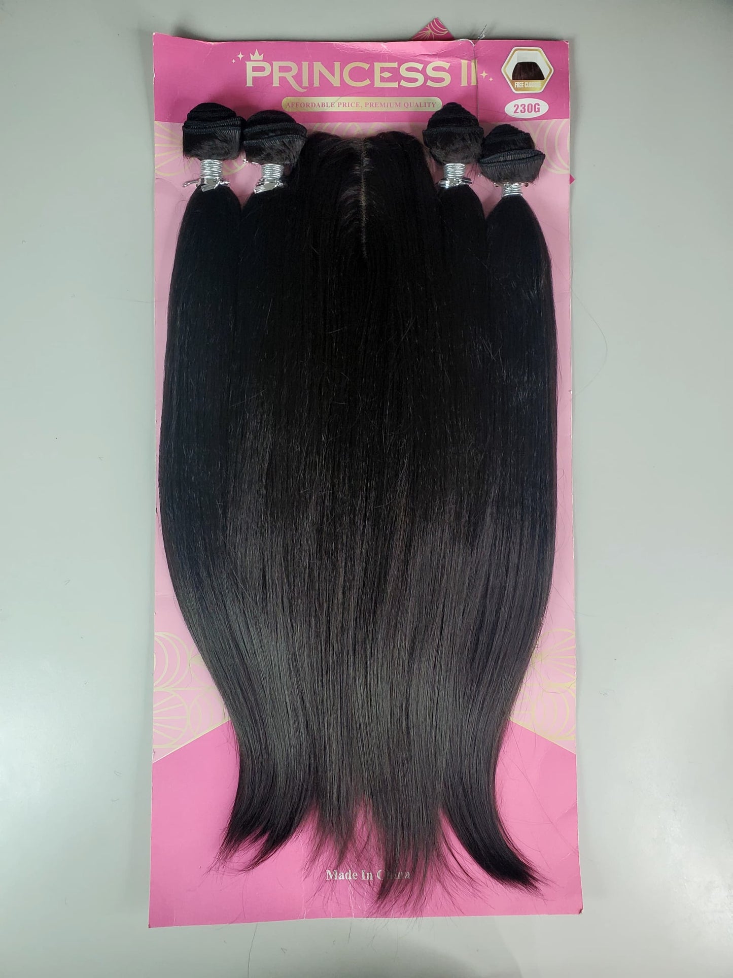 Princess Silky Euro Kim K closure + 4 Bundle 18"+18"+20"+20" with factory closure SEK99