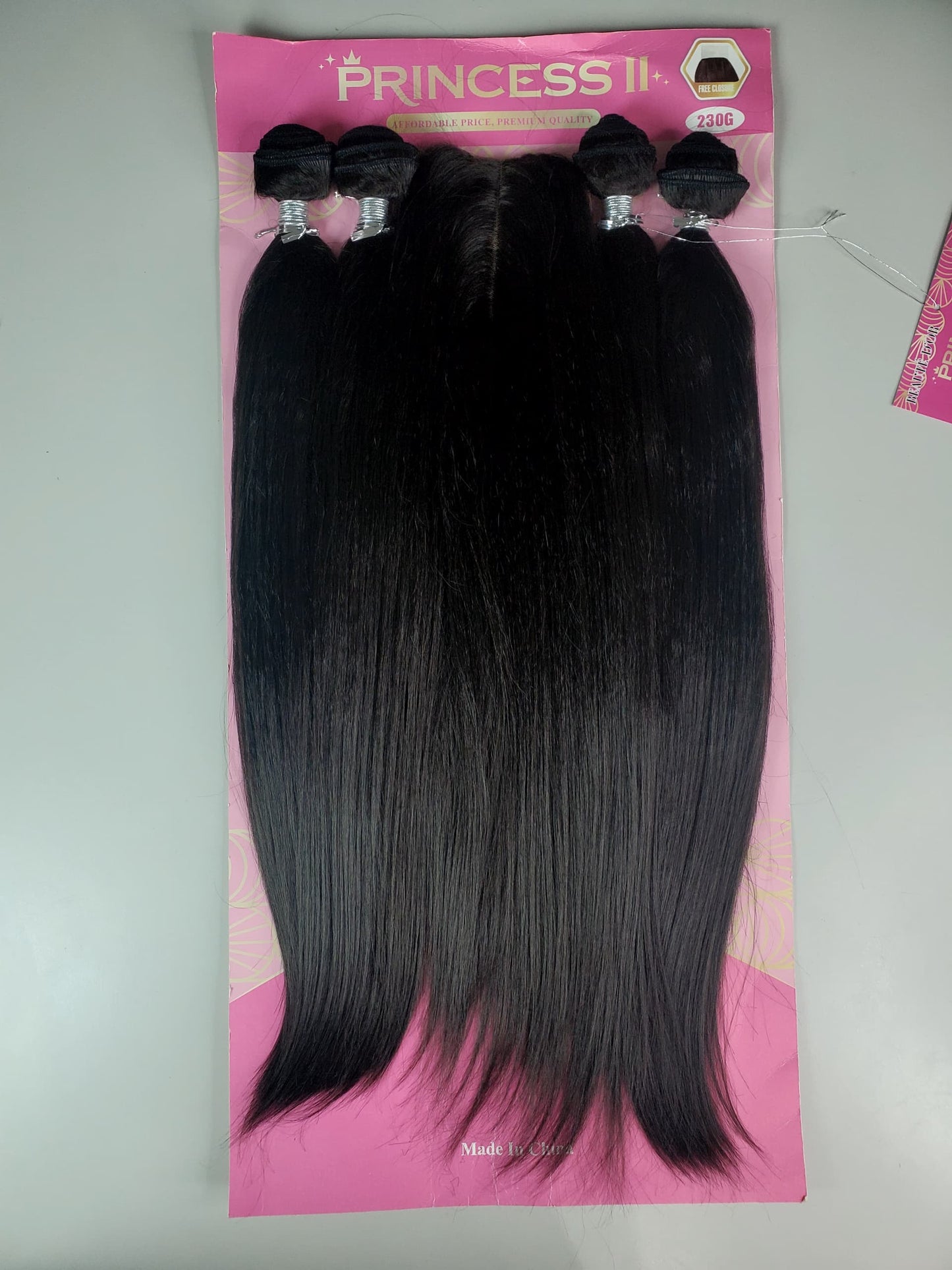Princess Silky Euro Kim K closure + 4 Bundle 18"+18"+20"+20" with factory closure SEK99