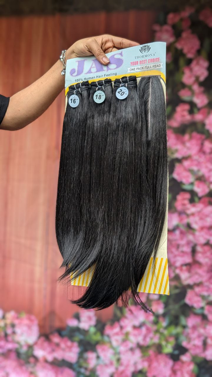 Jas human hair bundles with factory closure