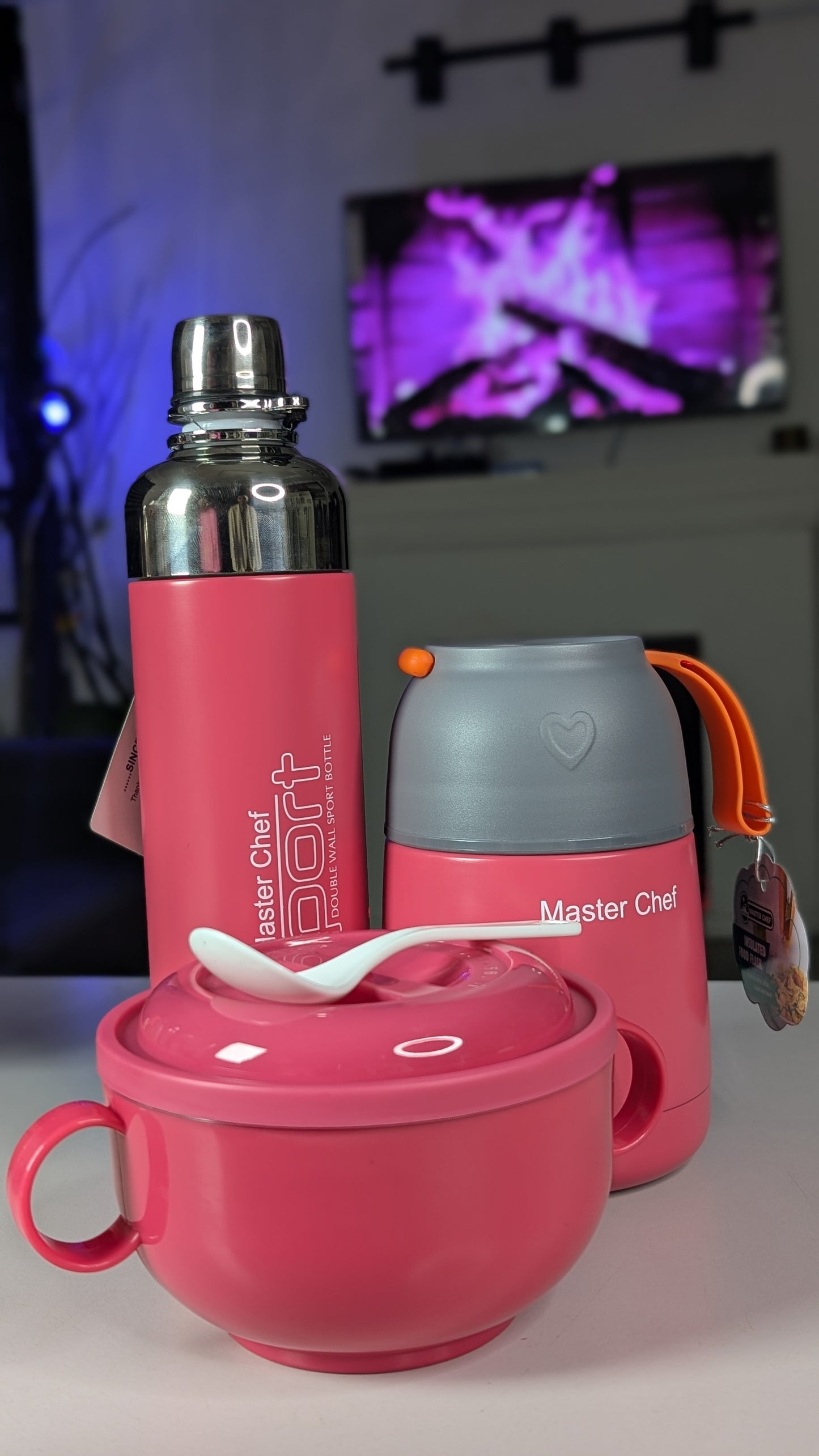 Pink - Nursey/kindergarten insulated Food Flask set