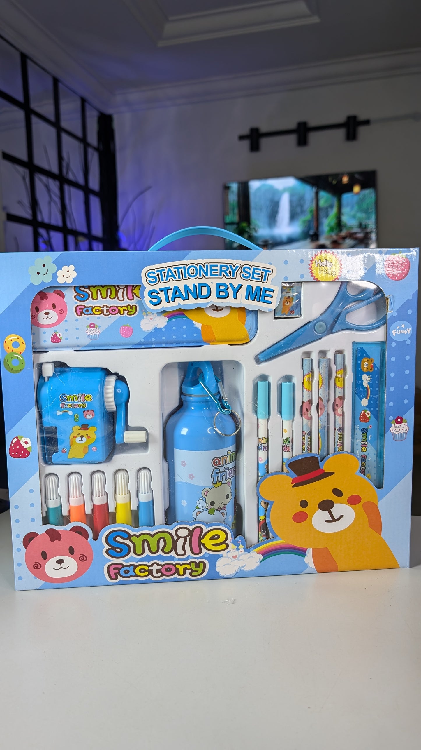 Blue - London Grade Children stationary set with free water bottle