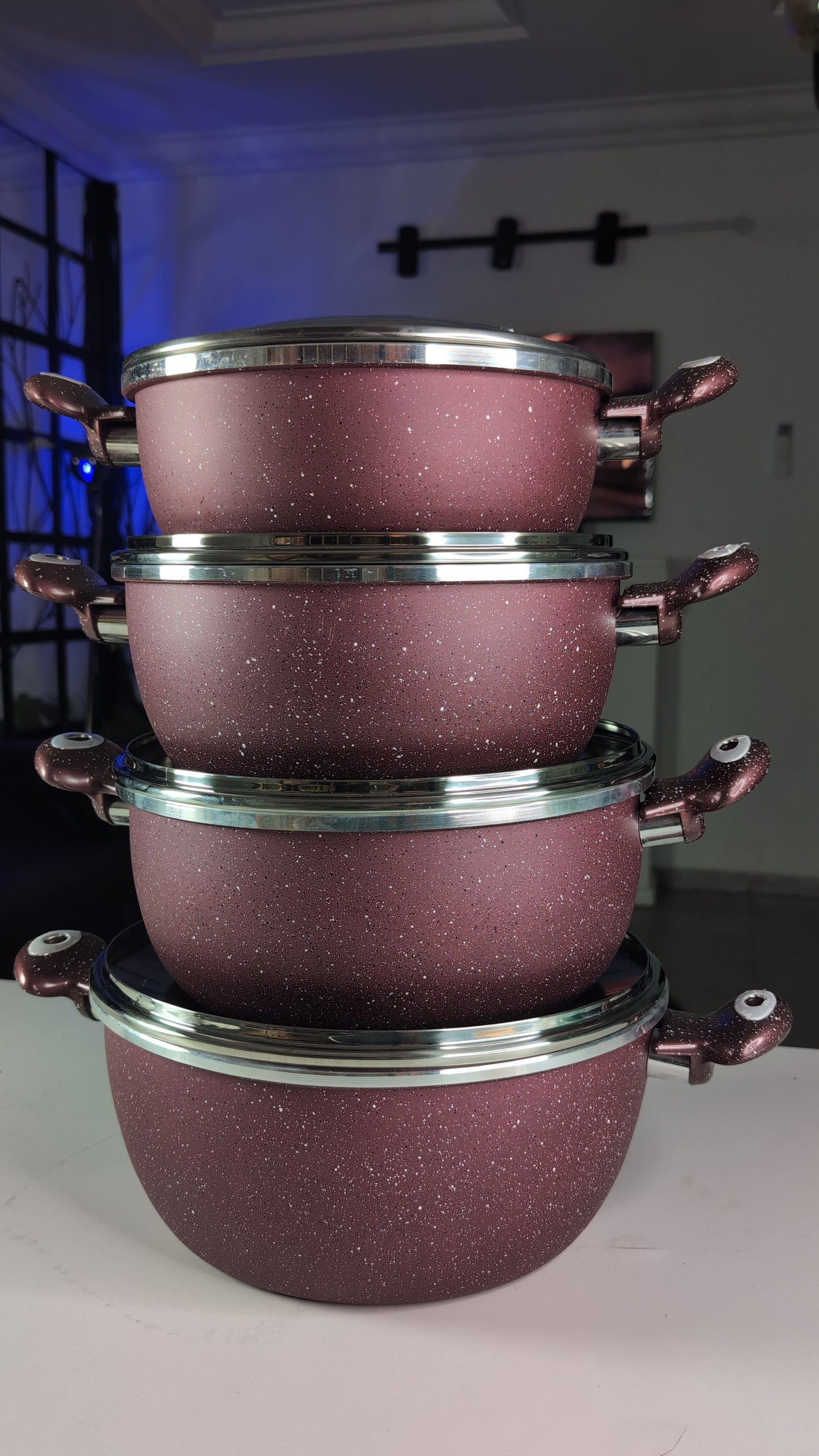 Non stick Granit 4 pots set sizes: 24cm/26cm/28cm/30cm