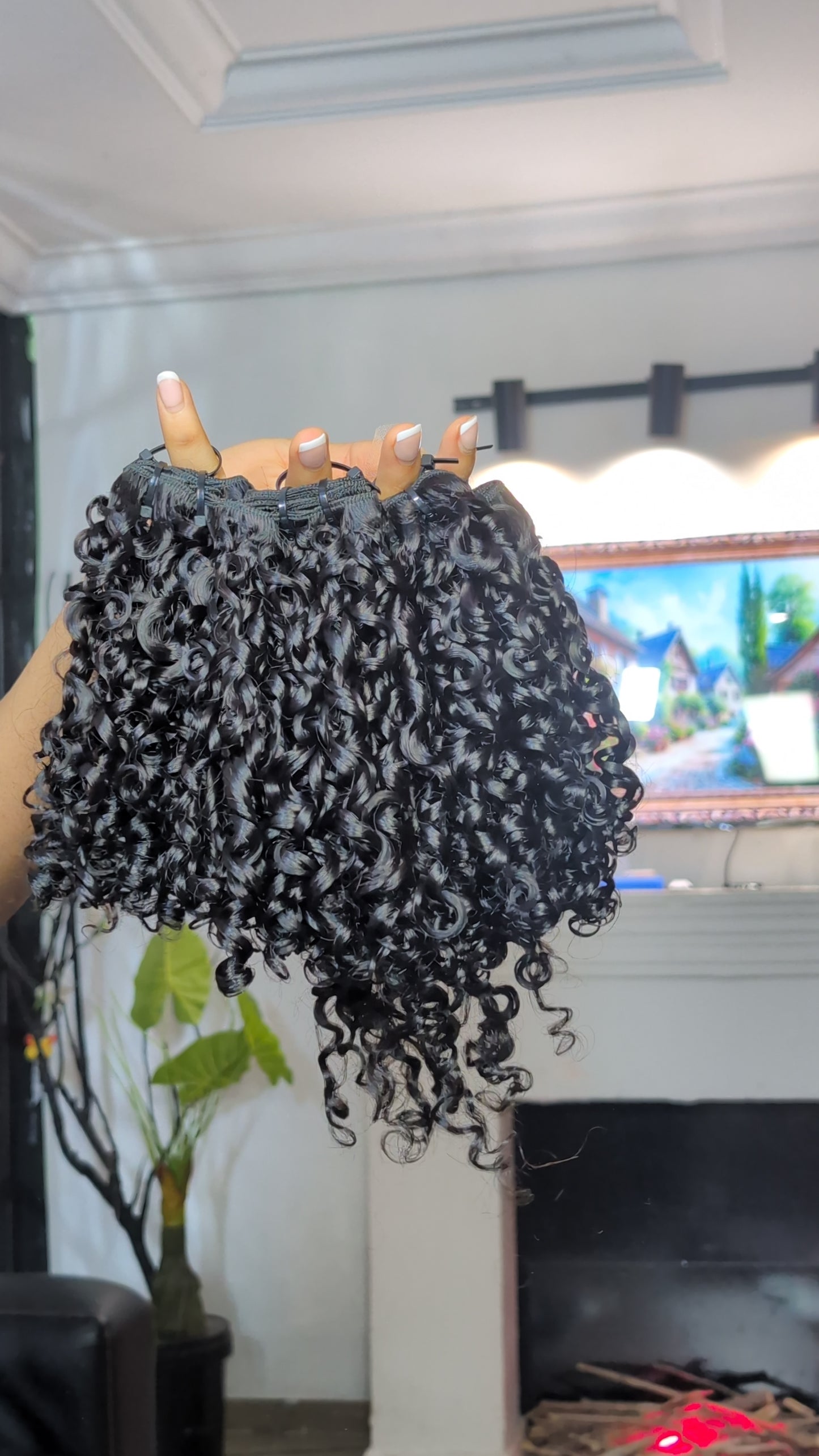 pixie hair 10 inches with hand made 4 x4 Dawn Virgin 100% human hair bundles