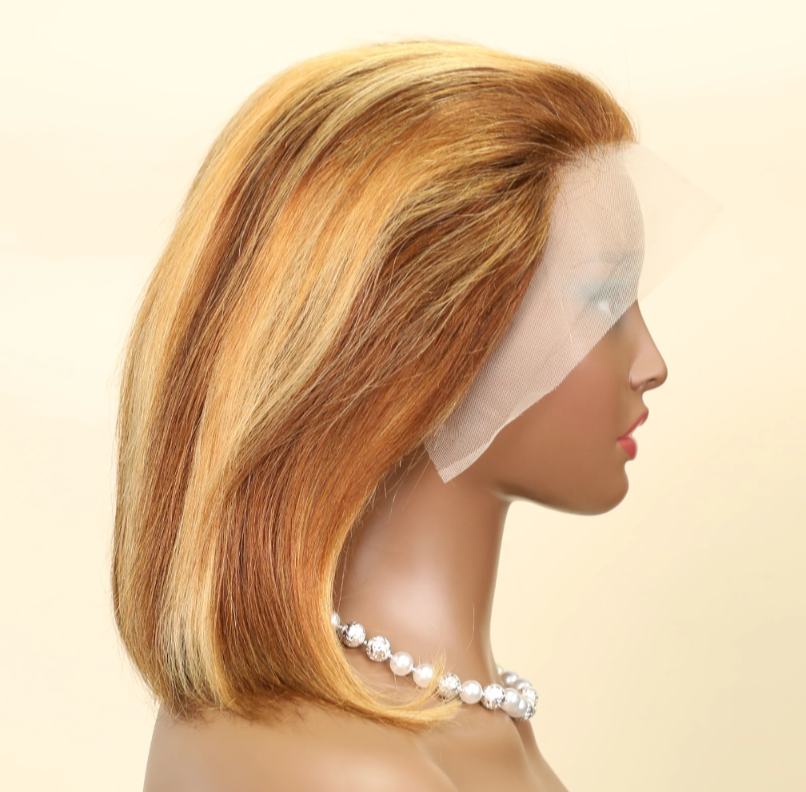 Full frontal piano Bob 100% Human Hair Wigs 13x4 Lace