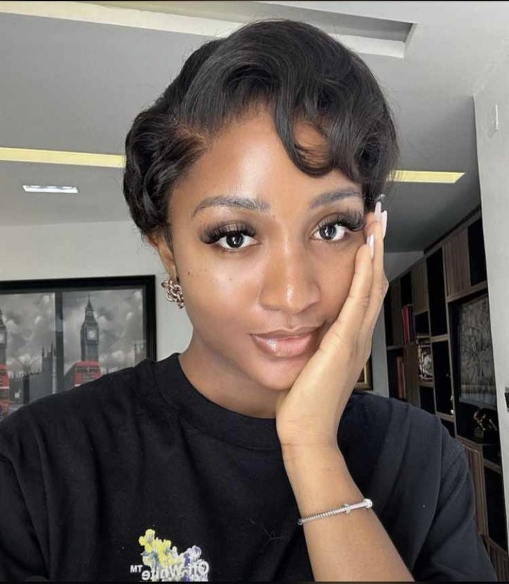 Tiwa wig with Brazilian hair texture Natural color full frontal hair blend