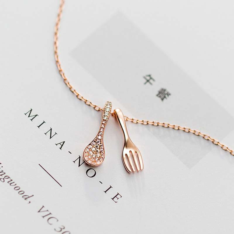 Chef Cultlery Necklace | Rose Gold