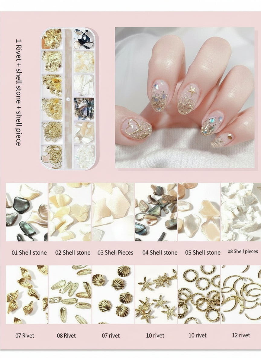 12-color mixed nail accessories