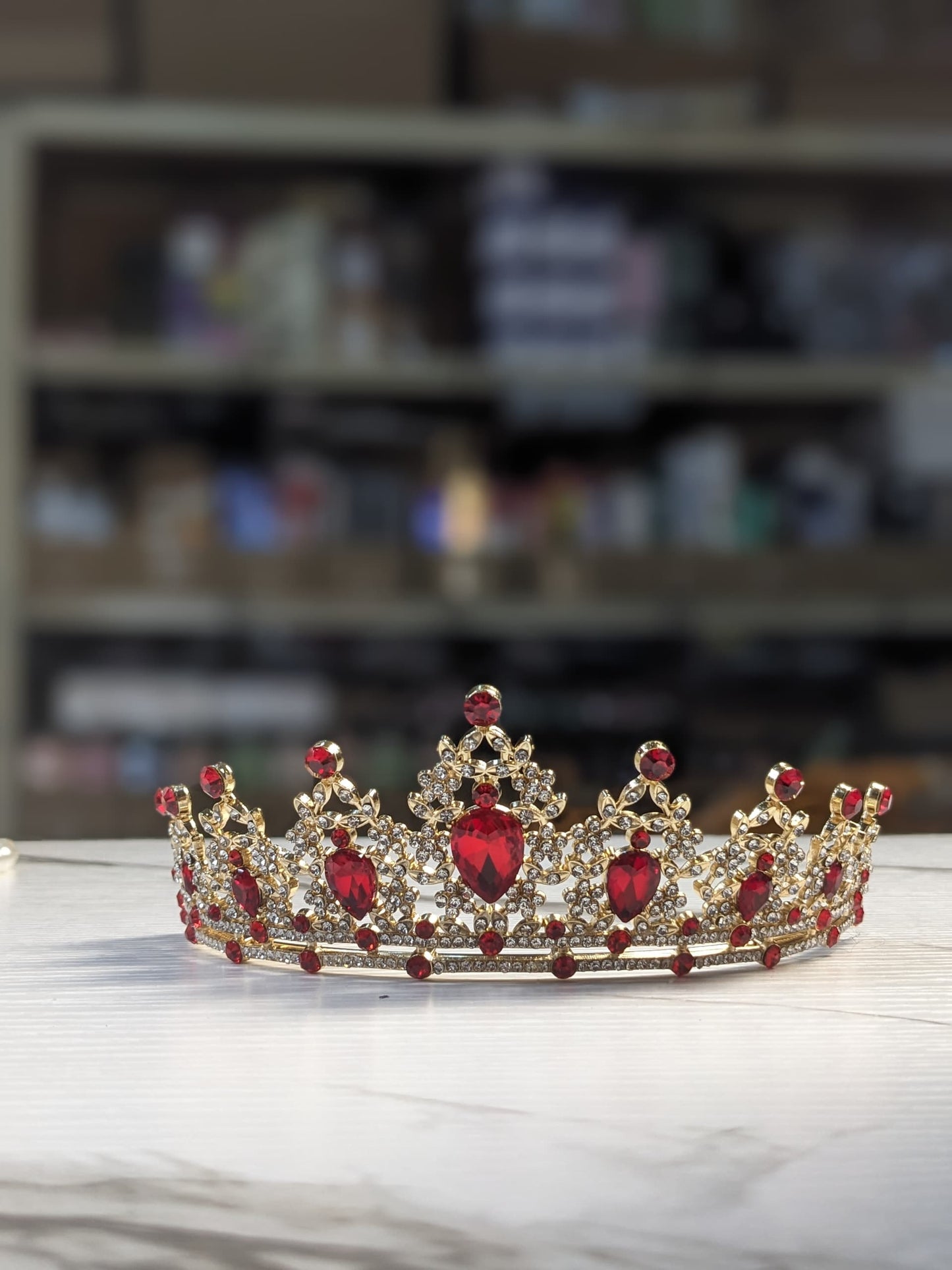 Red British Crown - One of a kind Hand made Singapore Princess Gowns
