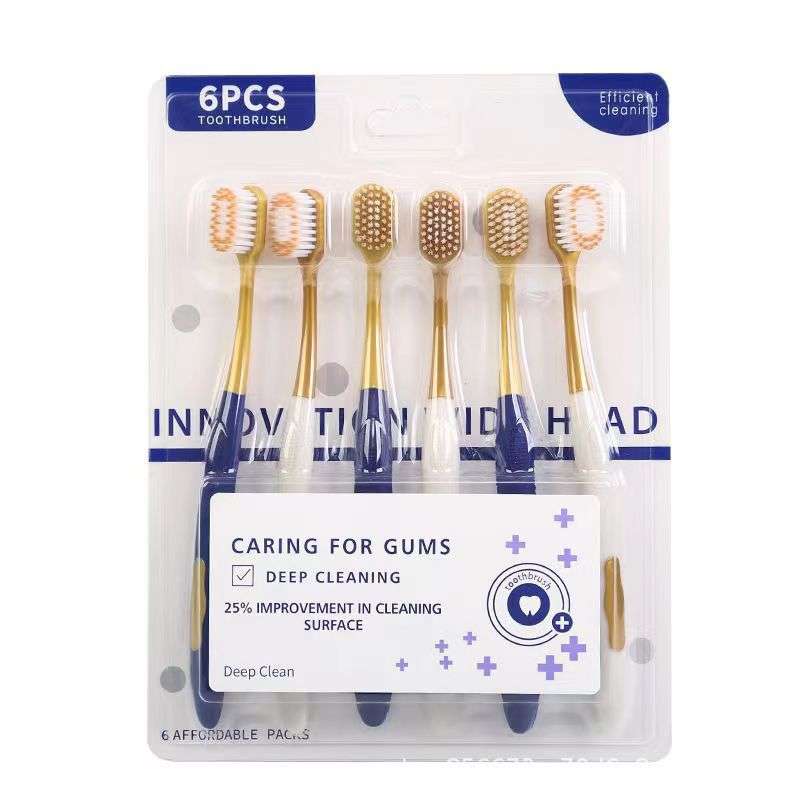 Luxury 6pcs toothbrush set for sensitive gum