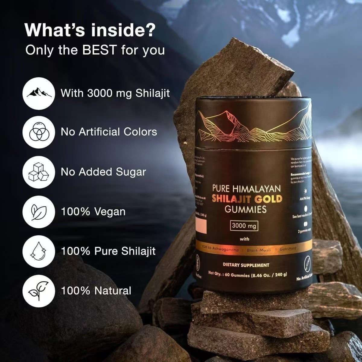 Pure Himalayan  Shilajit Gold gummies 60 capsules - Preorder