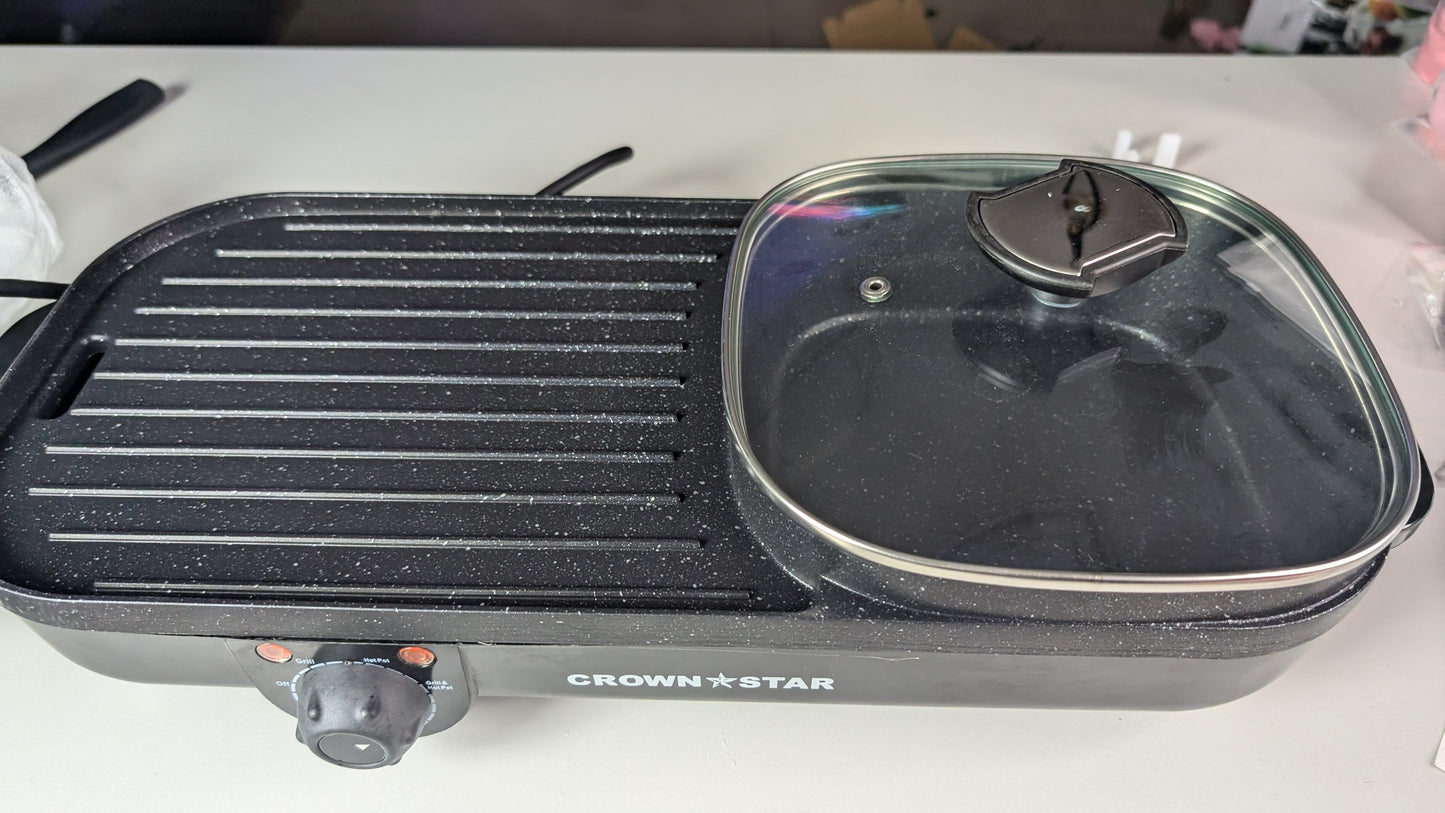 Korean Electric Hot pot with grill 100% non stick grill
