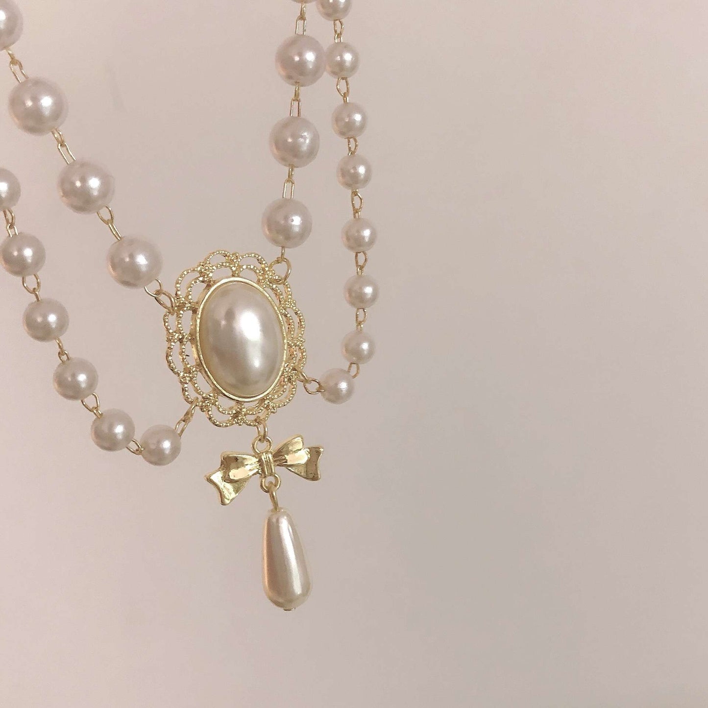C123 Vintage Baroque Pearl Tassel Necklace Bridal Banquet Elegant Fashion Collarbone Necklace choker Accessories