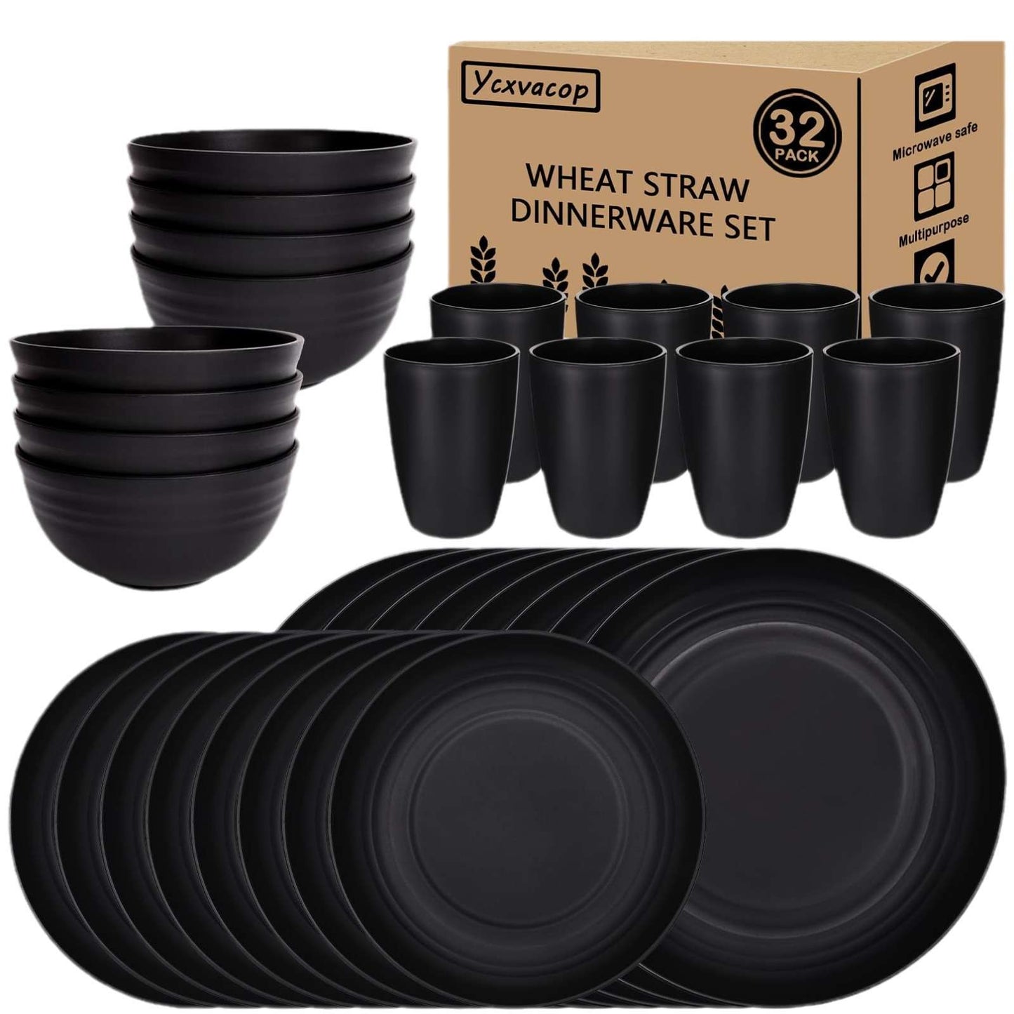 20 Pieces Plates, bowl, cup, serving dish set unbreakable plastic