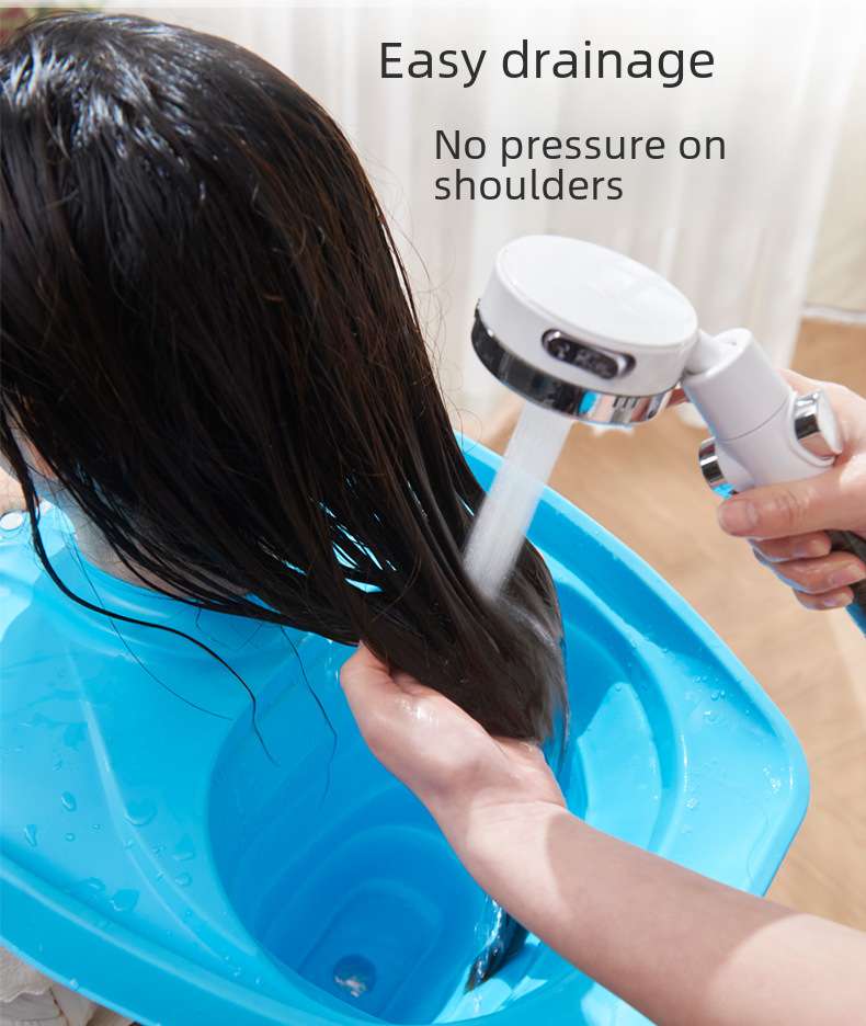 Blue Portable Folding Shampoo Basin