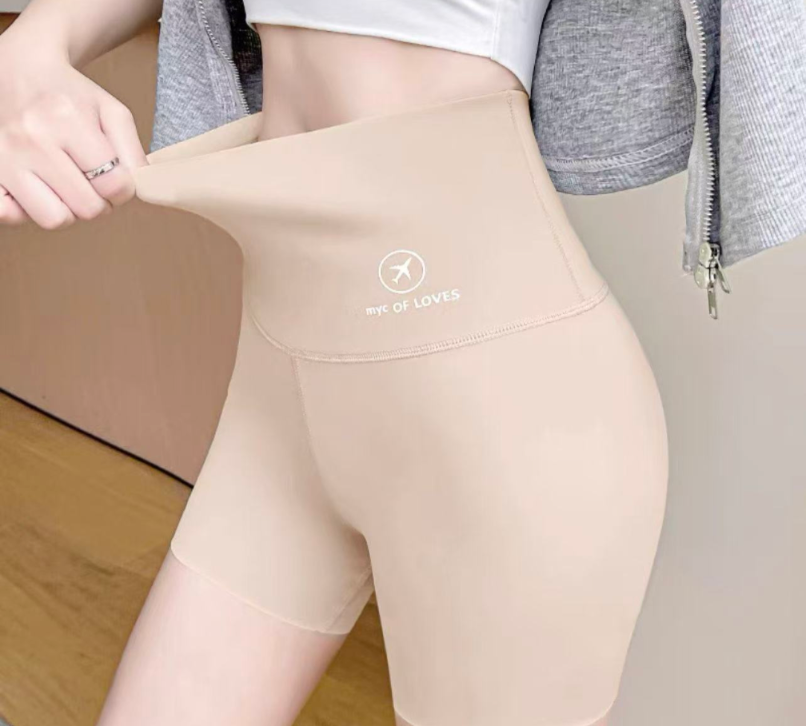 W18 Skin colour Shark Pants Summer Thin Hip-lifting Anti Camel toe Gym Tights Size3 : XI( 55-65kg )