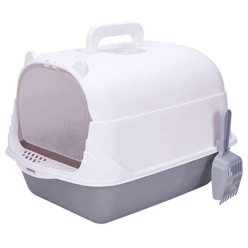 Big semi-enclosed anti- splash deodorant cat litter box cat toilet baby cat supplies