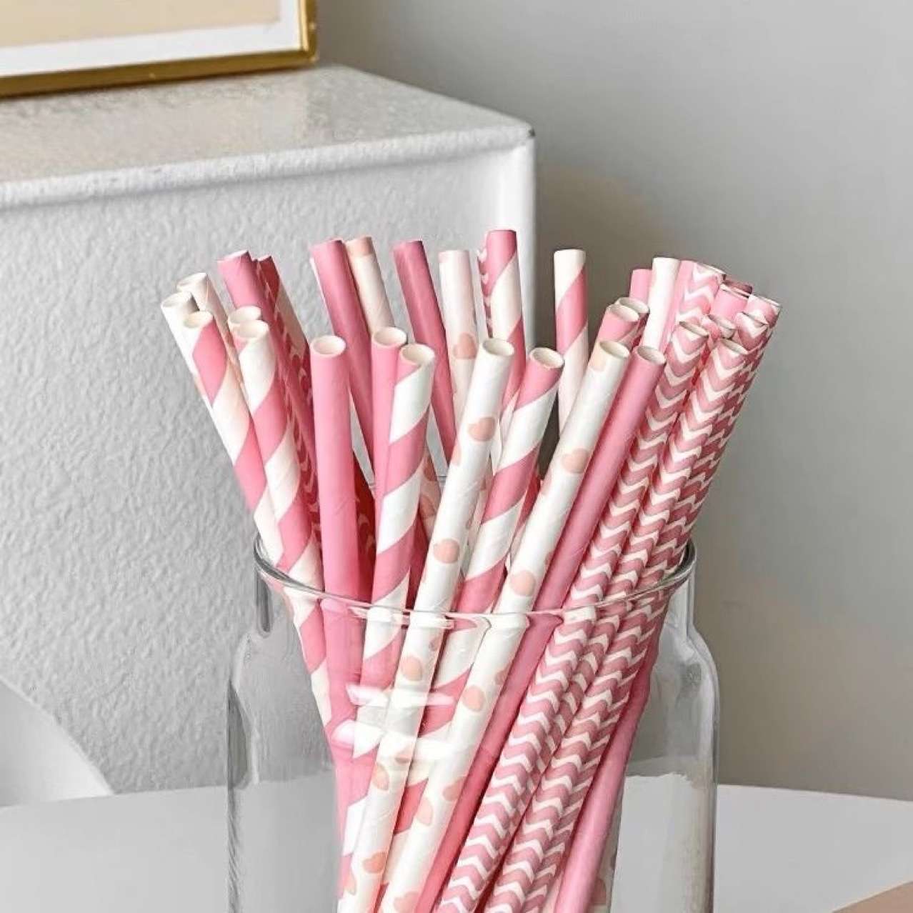 Pink wave - Asthetic Paper Straw 25pcs