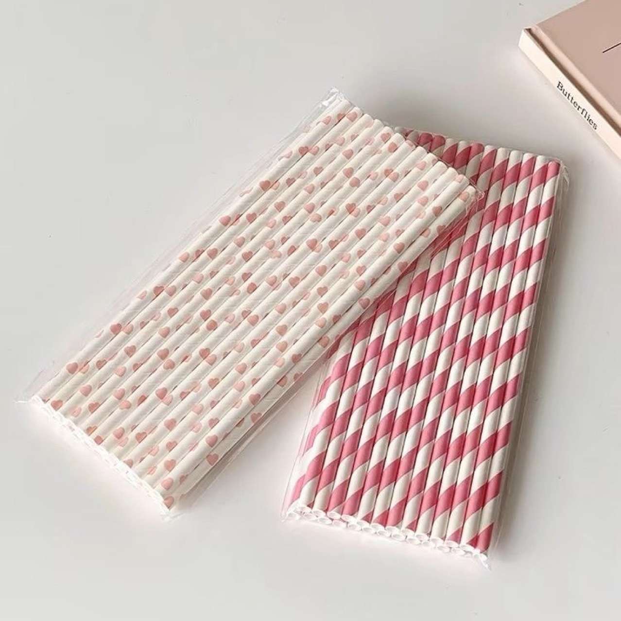 Pink wave - Asthetic Paper Straw 25pcs