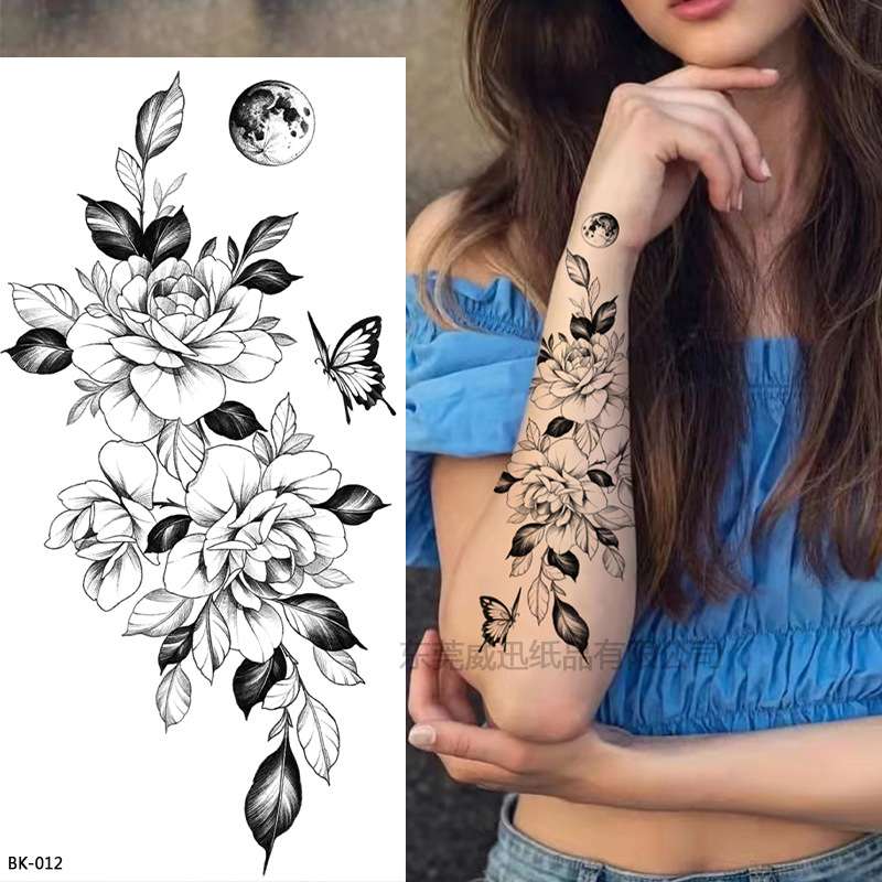 Waterproof Temporary tattoo BK-012; Dimensions: 96*190MM;