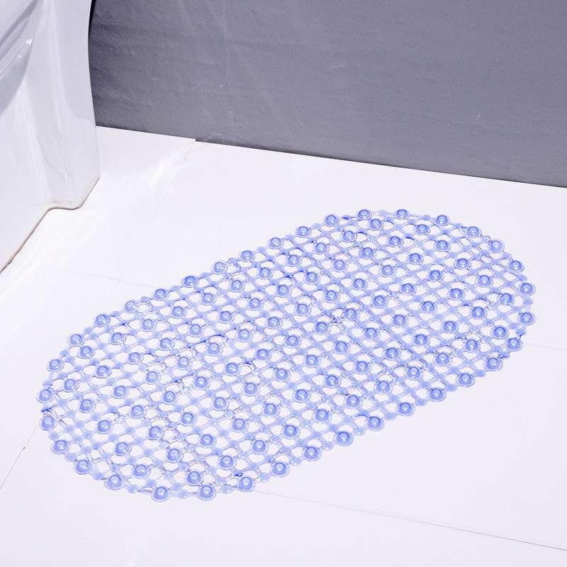 Blue Non Slip Silicon Foot mat with leg scrubber
