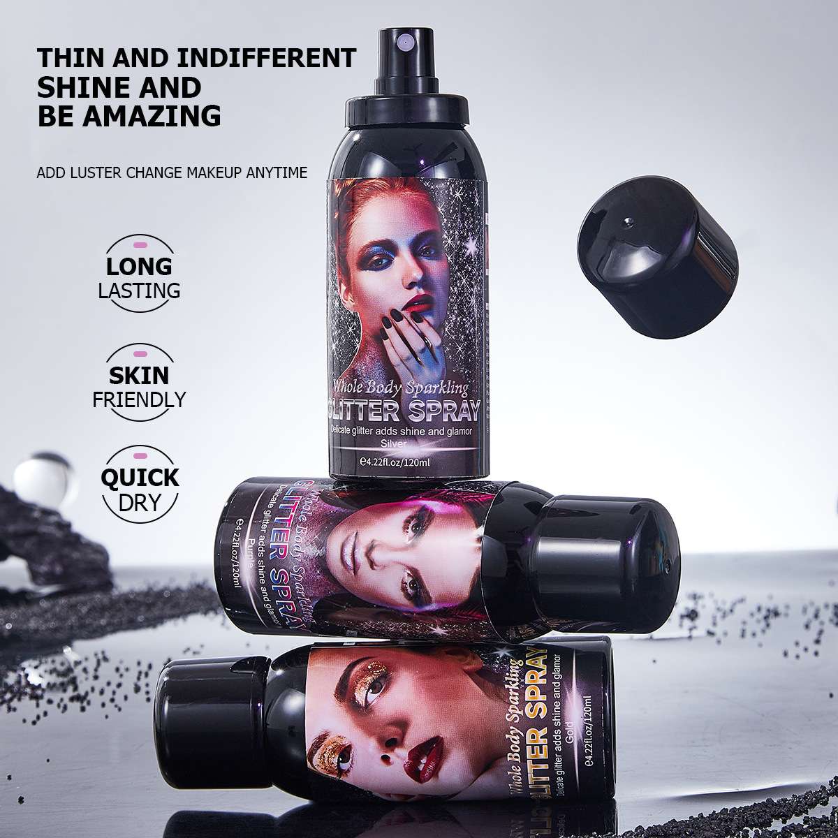 Purple Glitter Body oil spray 120ml