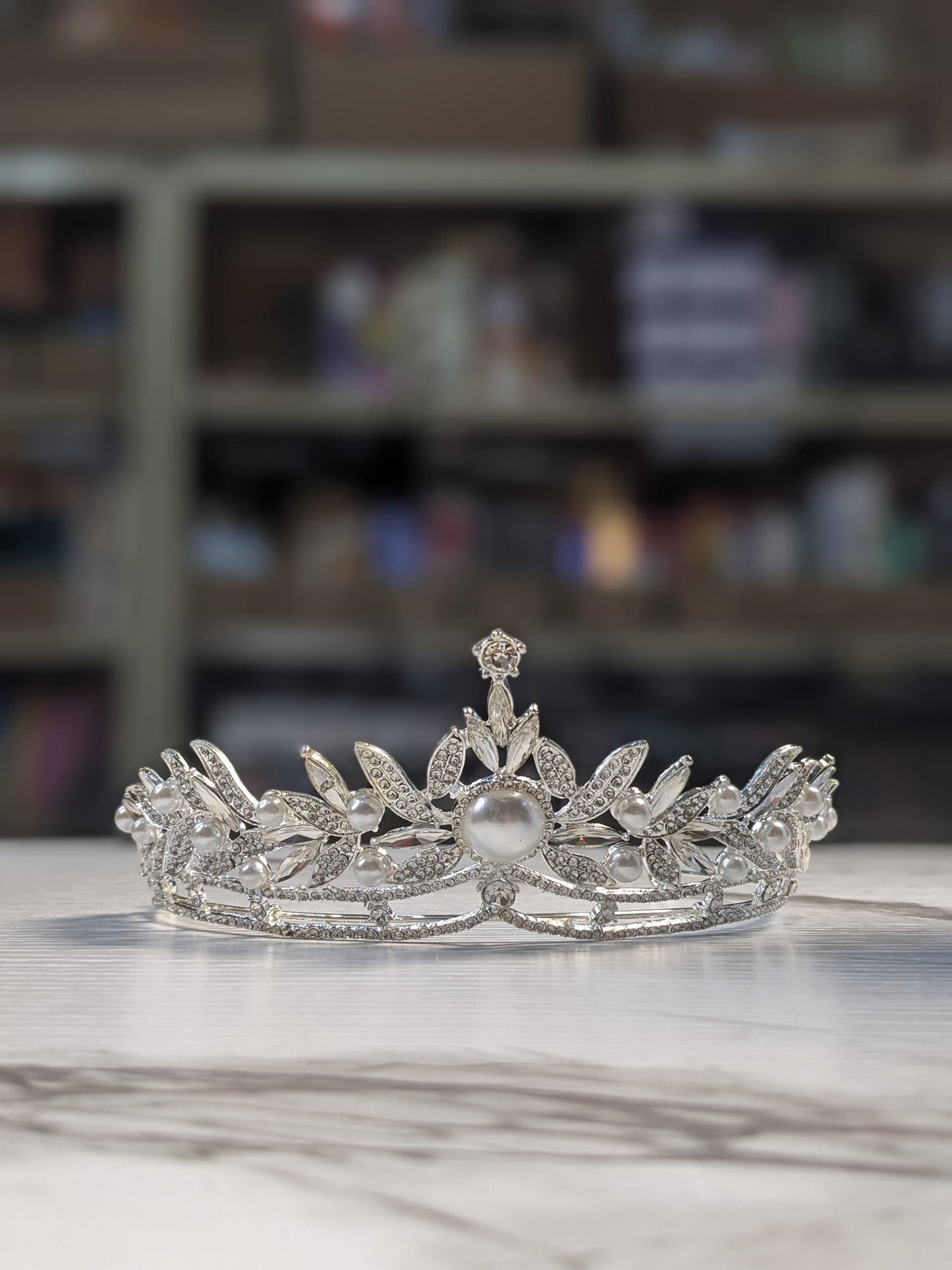 Feng Jiao Empress Diamond & Pearl crown - One of a kind Hand made Singapore Princess Gowns