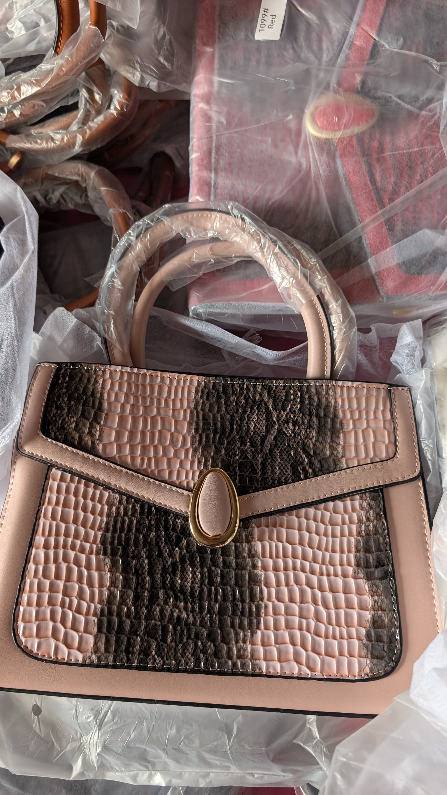 Pink Snakeskin High-end Madam Bag