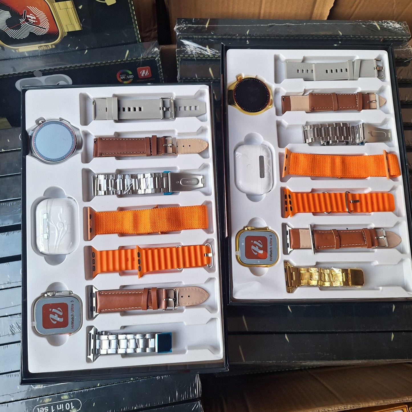 i80 Suit Extreme Quality Smart Watch 2 watch Face + ear pods + luxury straps