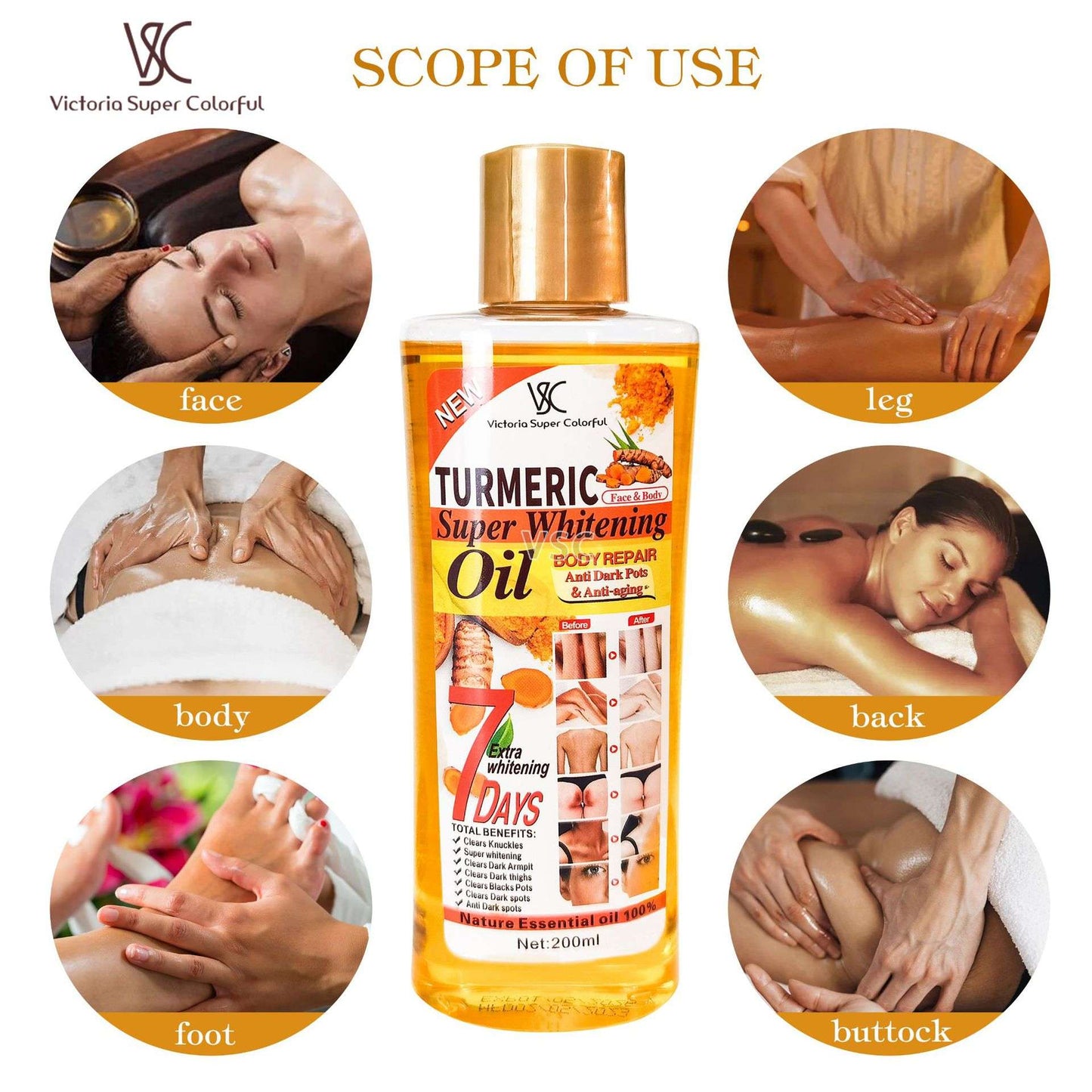 Moroccan Turmeric Essential whitening Oil 200ml