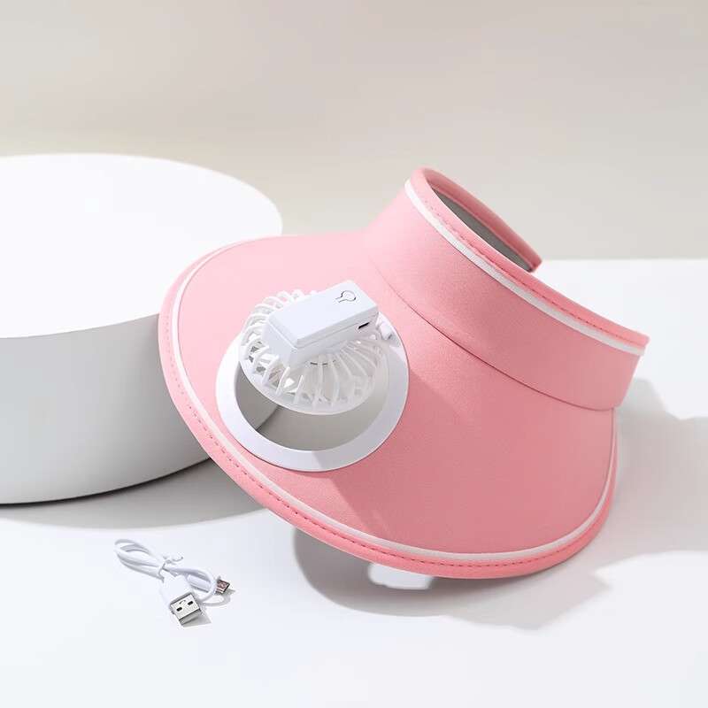 Sunscreen Fan Hat pink