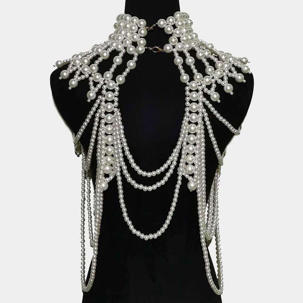 High Quality pearl hand-woven ladies tassel body chain
