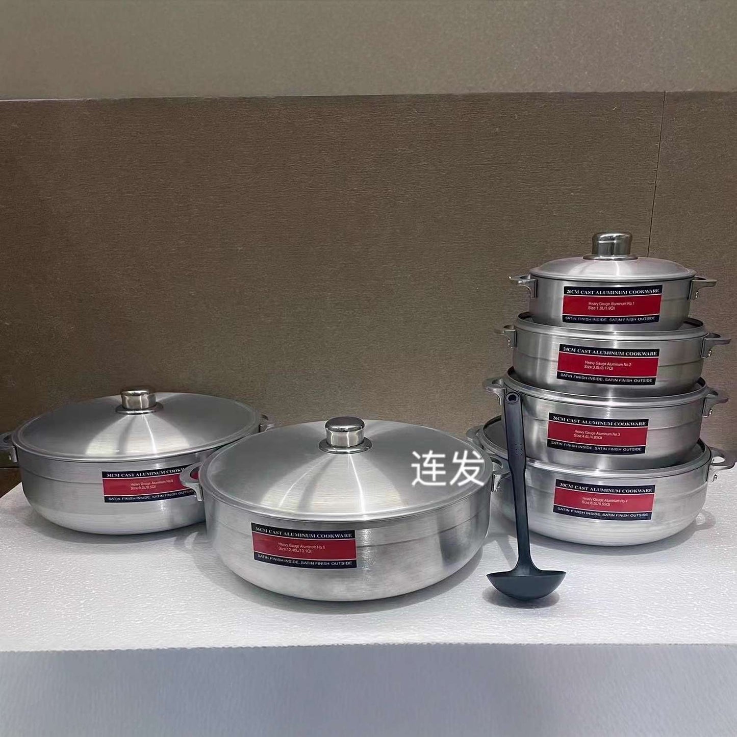 6set Cast Aluminium pot set German polish aluminum pot.(20,24,26,30,34,36cm)